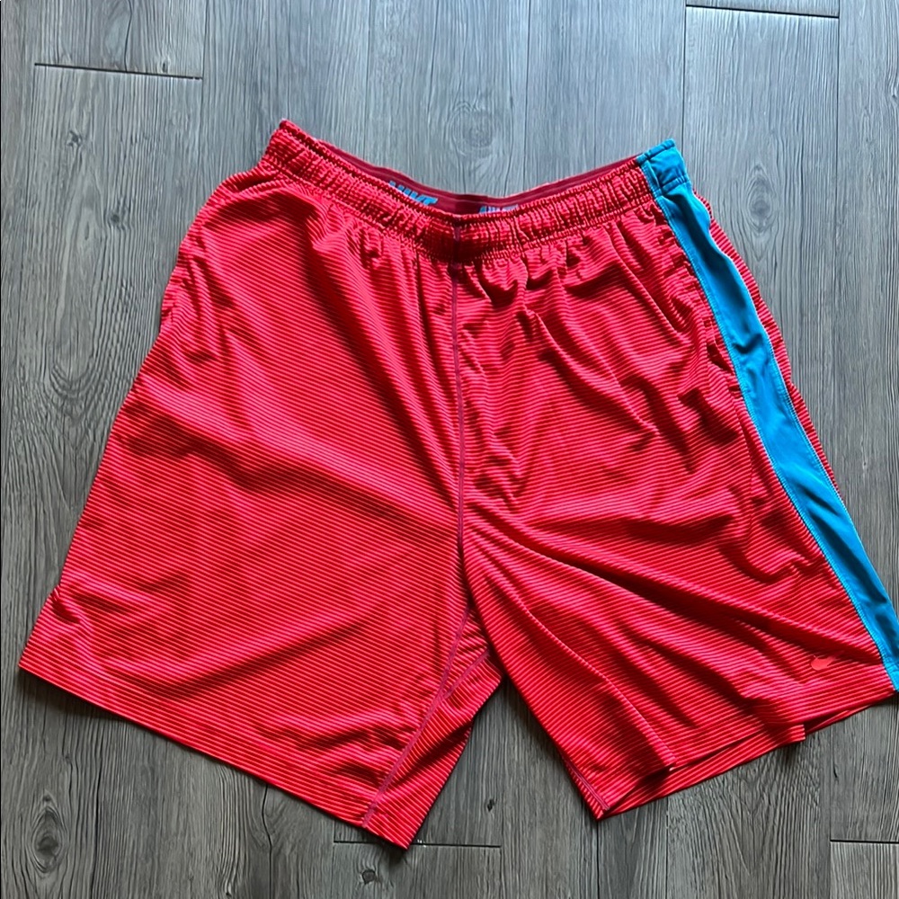 Nike Red and Blue Men's Athletic Shorts